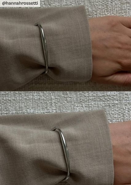 Pulsera Flow Cuff - Chapada en plata