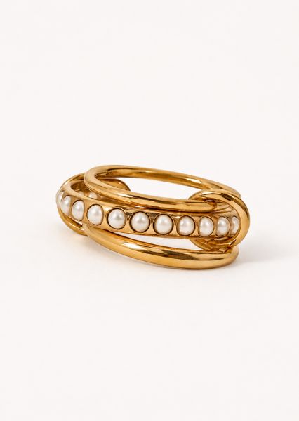 Anillo Stacked Pearl - Chapado en oro de 18k