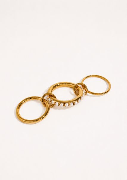Anillo Stacked Pearl - Chapado en oro de 18k