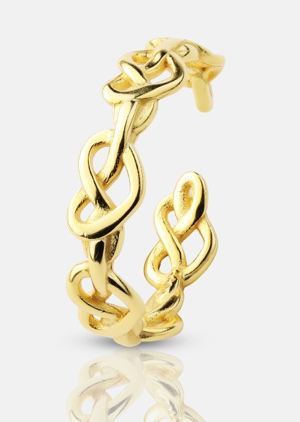 Anillo Heart Link - 18k Chapado en oro