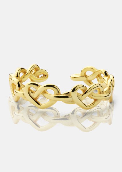 Anillo Heart Link - 18k Chapado en oro