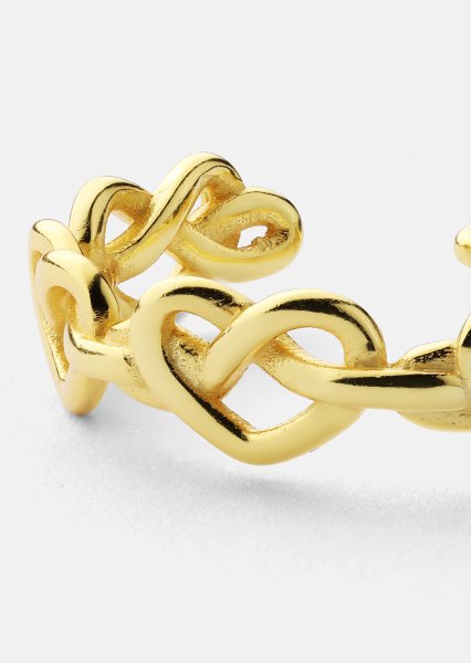 Anillo Heart Link - 18k Chapado en oro