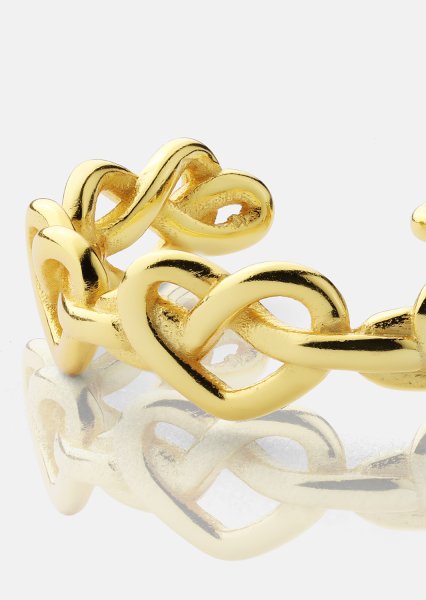 Anillo Heart Link - 18k Chapado en oro