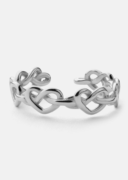 Anillo Heart Link - Chapado en plata