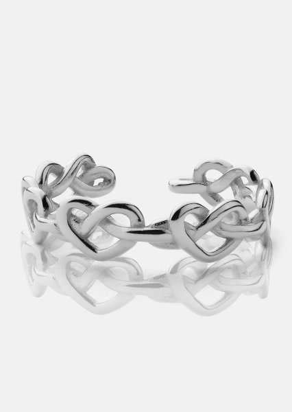 Anillo Heart Link - Chapado en plata