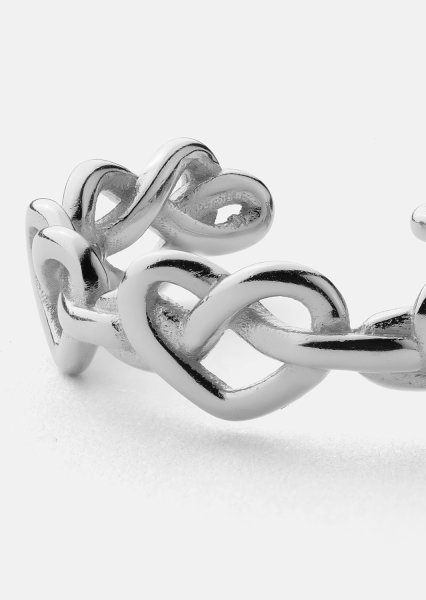 Anillo Heart Link - Chapado en plata