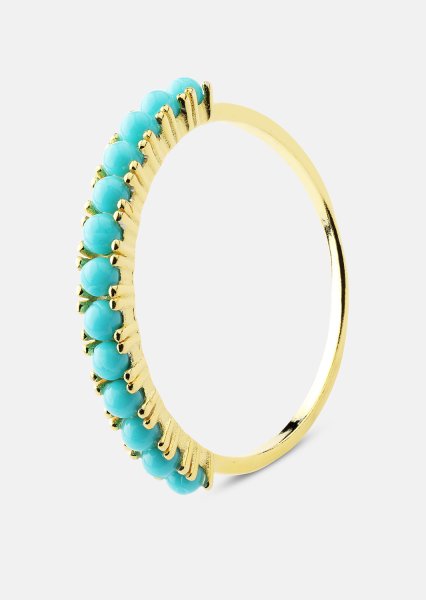 Blue Pearl Elegance Anillo - 18k Chapado en oro