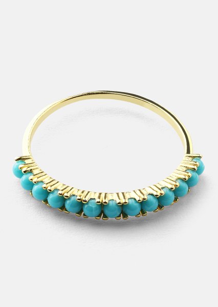 Blue Pearl Elegance Anillo - 18k Chapado en oro