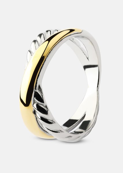 Anillo Golden Silver Twist - 18k Chapado en oro