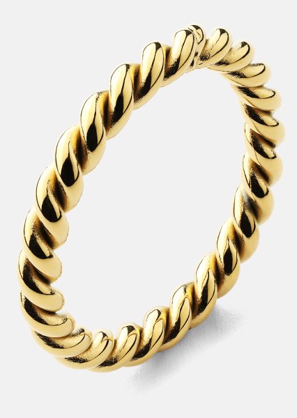 Anillo Golden Twist - Chapado en oro de 18k