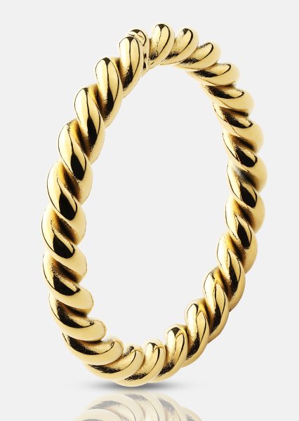 Anillo Golden Twist - Chapado en oro de 18k