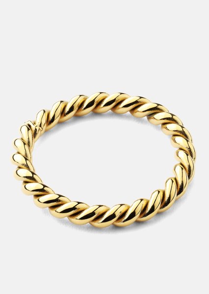 Anillo Golden Twist - Chapado en oro de 18k