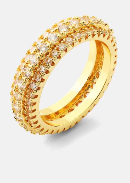 Anillo Crystal Shimmer - Chapado en oro de 18k