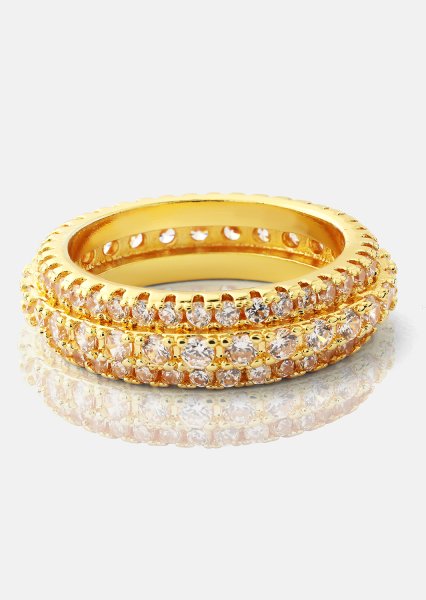 Anillo Crystal Shimmer - Chapado en oro de 18k