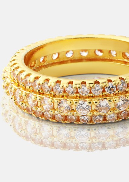 Anillo Crystal Shimmer - Chapado en oro de 18k
