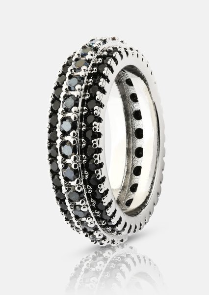 Anillo Dark Crystal Shimmer - Chapado en plata