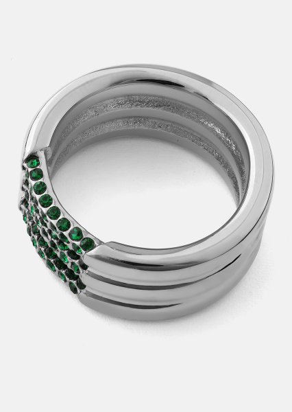 Anillo Green Lumière - Chapado en plata
