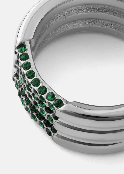 Anillo Green Lumière - Chapado en plata