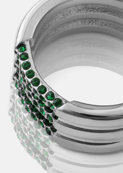 Anillo Green Lumière - Chapado en plata