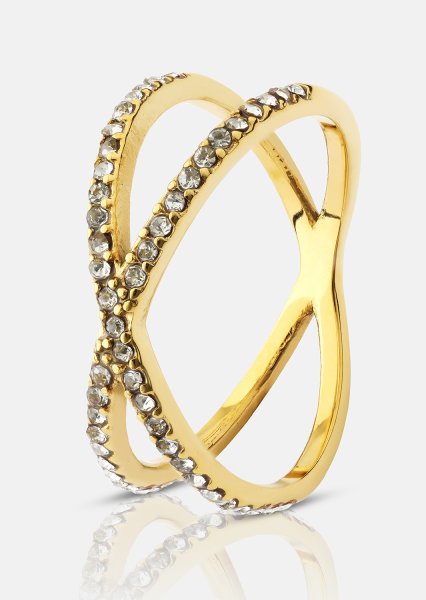 Anillo Sparkle X - Chapado en oro de 18k