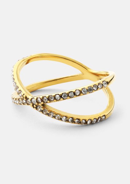 Anillo Sparkle X - Chapado en oro de 18k