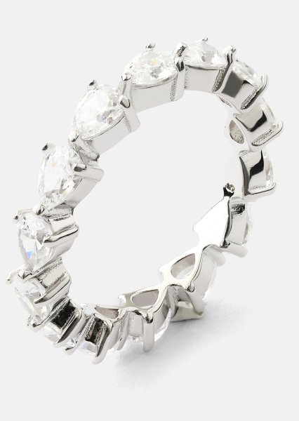 Bezel Glimmer Anillo - Chapado en plata