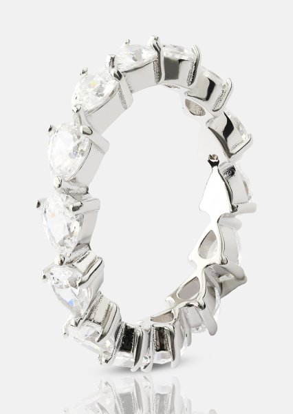 Bezel Glimmer Anillo - Chapado en plata