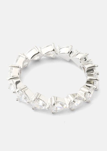 Bezel Glimmer Anillo - Chapado en plata