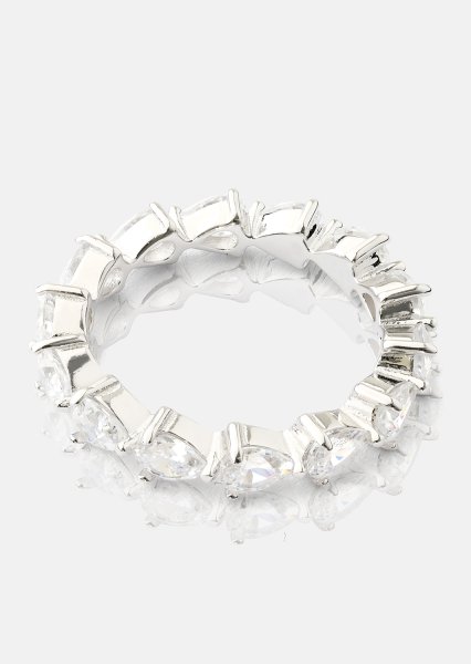 Bezel Glimmer Anillo - Chapado en plata