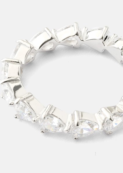 Bezel Glimmer Anillo - Chapado en plata