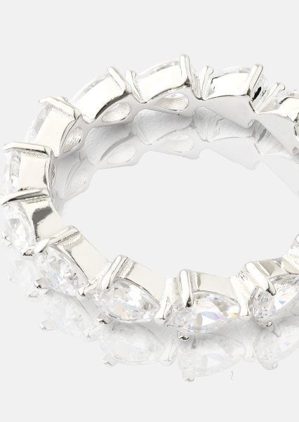 Bezel Glimmer Anillo - Chapado en plata