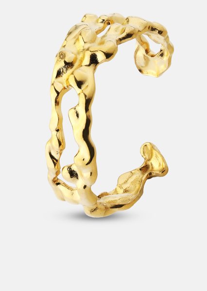 Anillo Molten Wave - 18k Chapado en oro