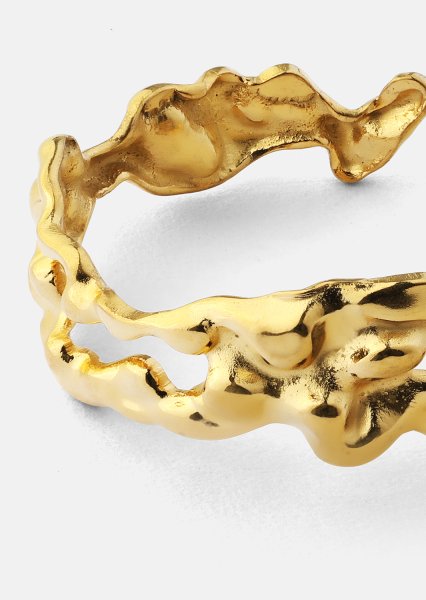 Anillo Molten Wave - 18k Chapado en oro
