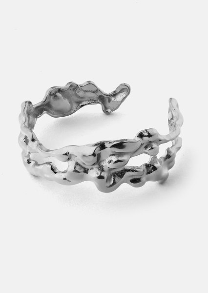 Anillo Molten Wave - Chapado en plata