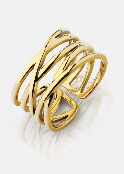 Anillo Golden Maze - 18k Chapado en oro