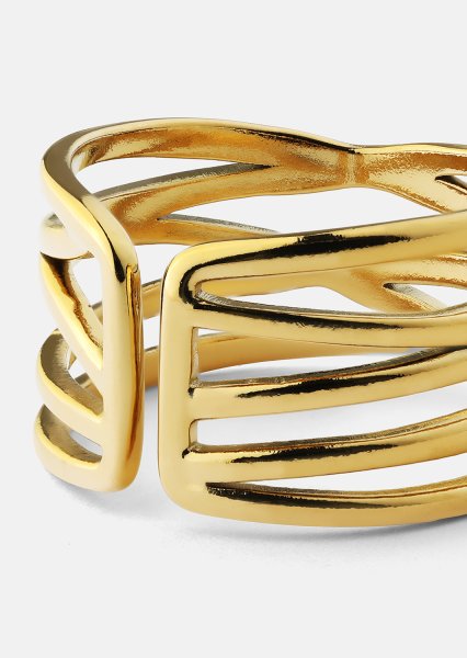 Anillo Golden Maze - 18k Chapado en oro