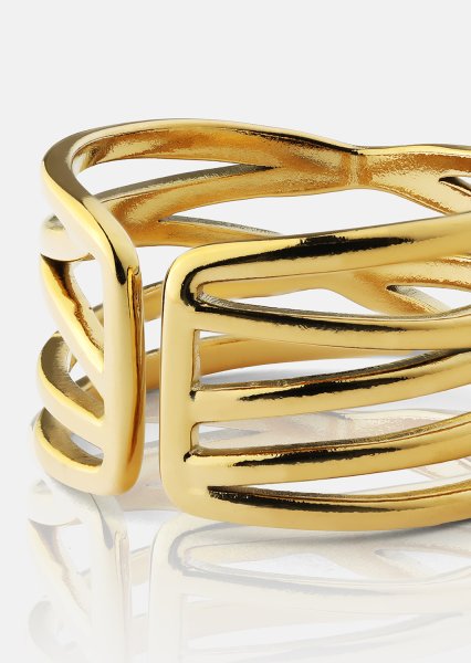 Anillo Golden Maze - 18k Chapado en oro