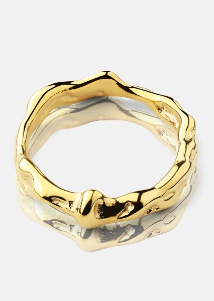 Ondula Anillo - 18k Chapado en oro