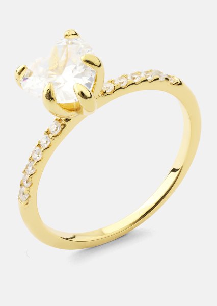 Heartlight Solitaire Anillo - 18k Chapado en oro