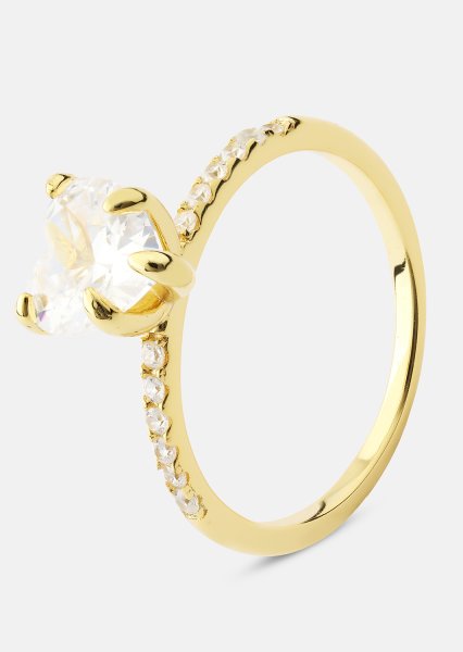 Heartlight Solitaire Anillo - 18k Chapado en oro