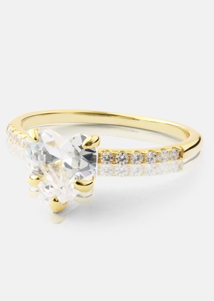 Heartlight Solitaire Anillo - 18k Chapado en oro