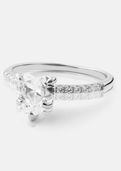 Heartlight Solitaire Anillo - Chapado en plata