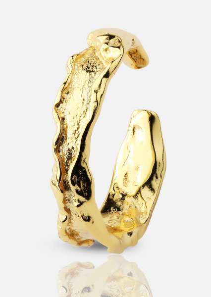 Anillo Raw Texture - Chapado en oro de 18k