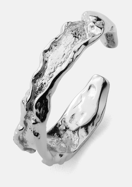 Anillo Raw Texture - Chapado en plata
