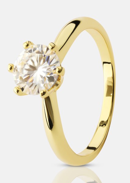 Anillo Solitaire - 18K Chapado en oro