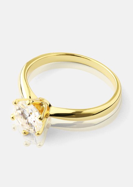 Anillo Solitaire - 18K Chapado en oro