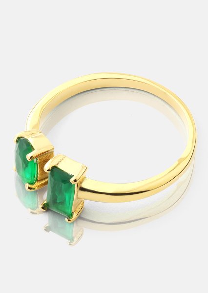 Anillo Emerald Duo - 18k Chapado en oro