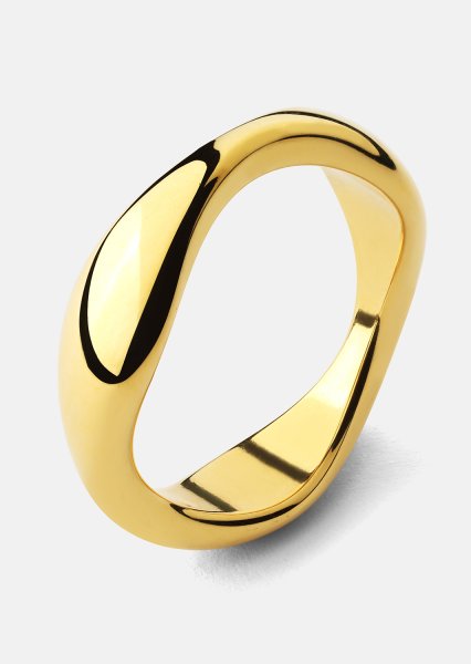 Anillo Organic Curve - 18k Chapado en oro