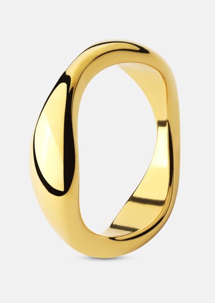 Anillo Organic Curve - 18k Chapado en oro