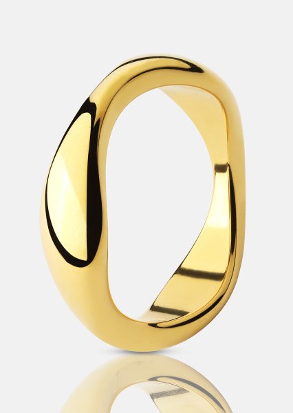 Anillo Organic Curve - 18k Chapado en oro